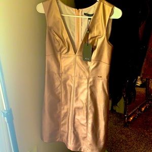 NWT Armani Rose 🌹Gold Leather Dress